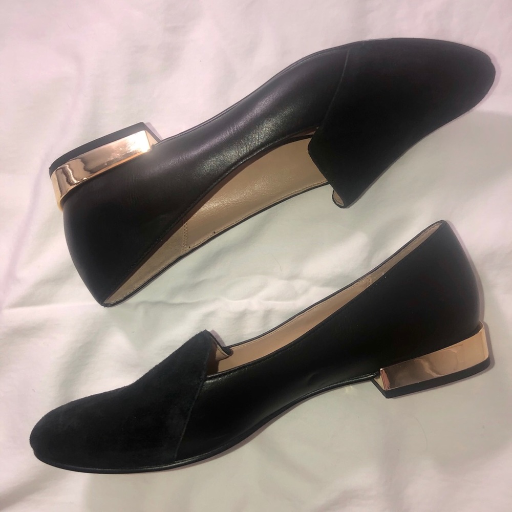 ALDO Black Suede and Leather Flats